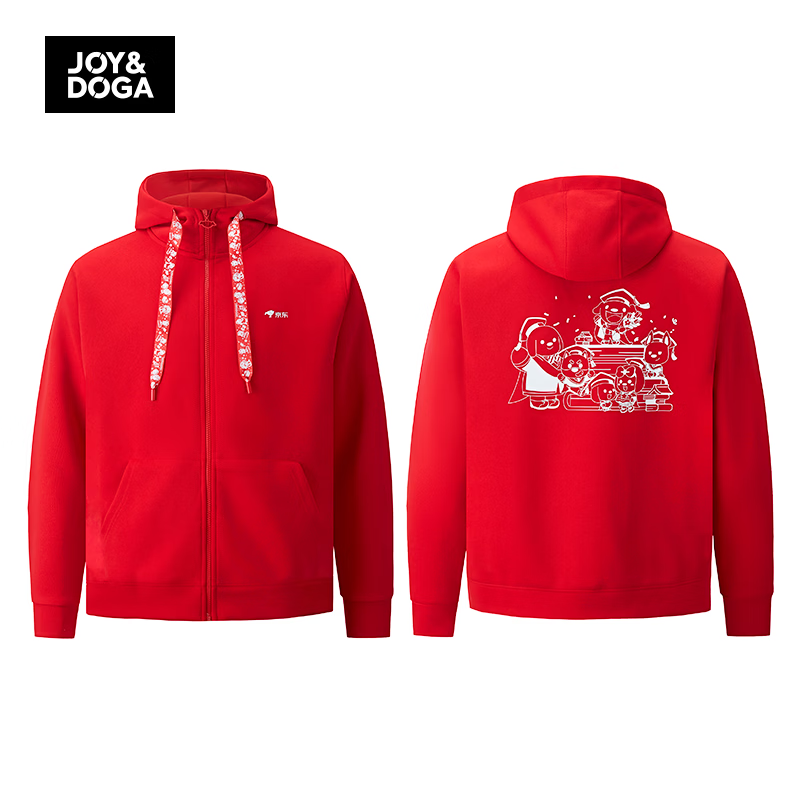 JOY&DOGA Global Training Base Commemorative Hoodie Qixin Red 4XL