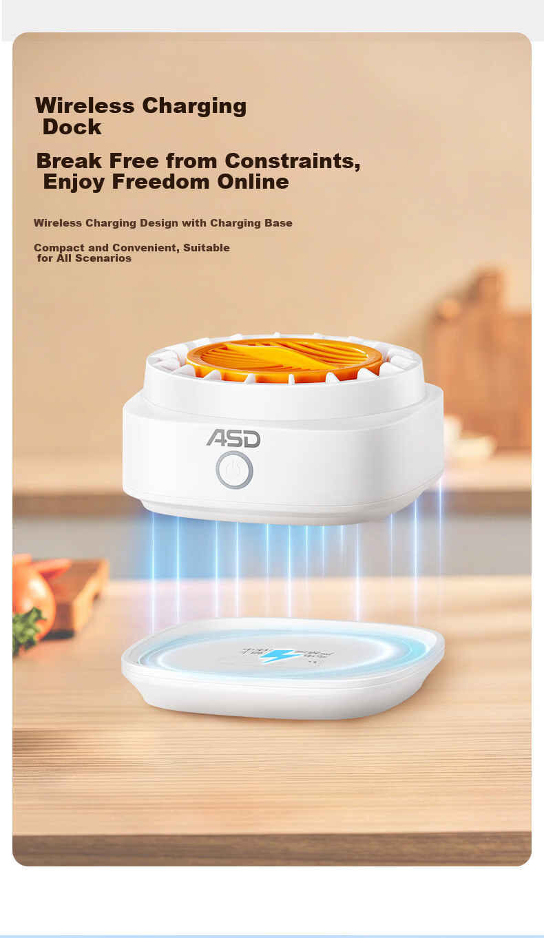ASD Pure Titanium Fruit and Vegetable Washer, Small Purifier for Fruits, Vegetables, and Meat, Electrolytic Tablet, Long Battery Life, Wireless Charging, Pesticide Residue Removal, Heavy Metal Degrada 7