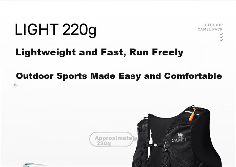 CAMEL Off-Road Sports Backpack Double Shoulder Marathon Vest Outdoor Hiking Mountaineering Hydration Pack 575B673037 Fiery Orange 5