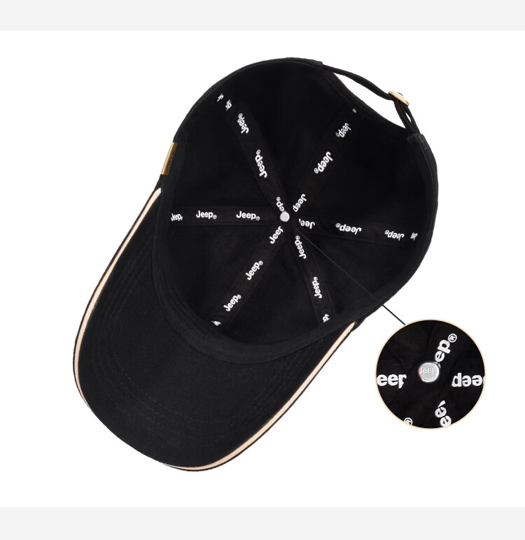 JEEP Men's Baseball Cap Four-Season Pure Cotton Large Size Duckbill Sun Hat Unisex Sun Protection Hat 10