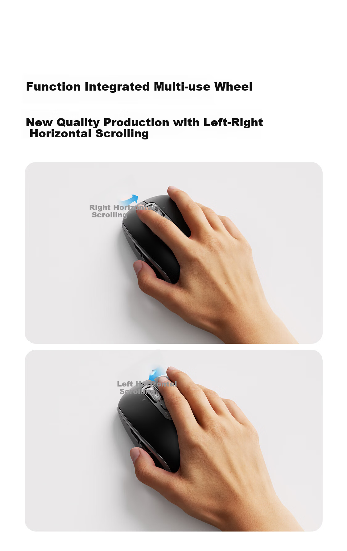 AUSDOM M06pro Wireless Mouse Four-Directional Electromagnetic Scroll Silent Star Flash Wired Bluetooth Tri-Mode Connection Laptop Business Office Portable Mouse Graphite Black Anywhere 4