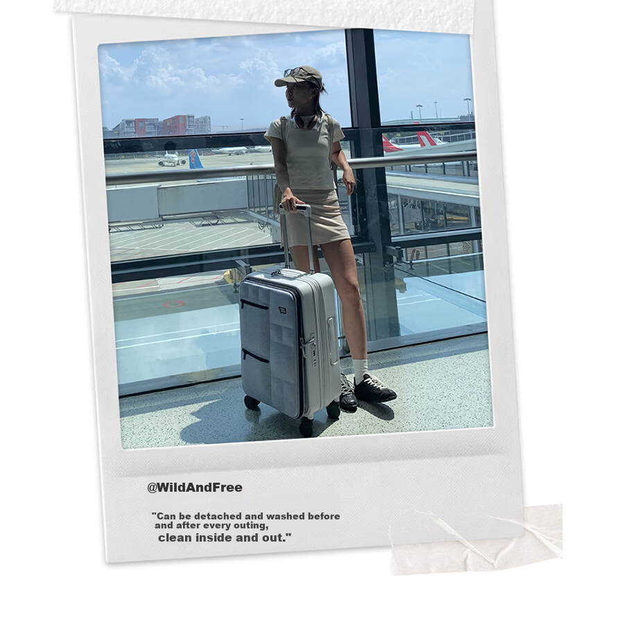 Openwater Front-Opening Large Capacity Expandable Trolley Business Carry-On Suitcase Phantom Black 14 Inch 19