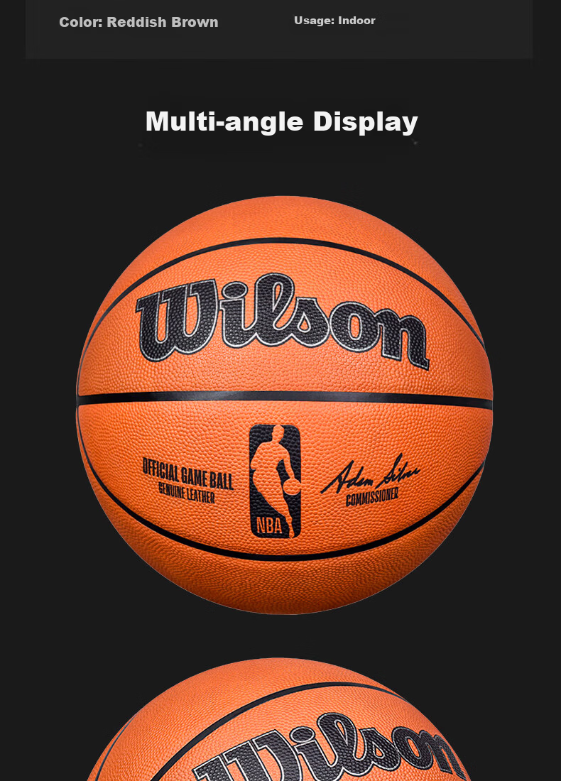 Wilson Basketball, Size 7, Moisture-Absorbing PU Ultra-Fine Fiber, AUTHENTIC Professional Competition, Adult Seven Basketball 13
