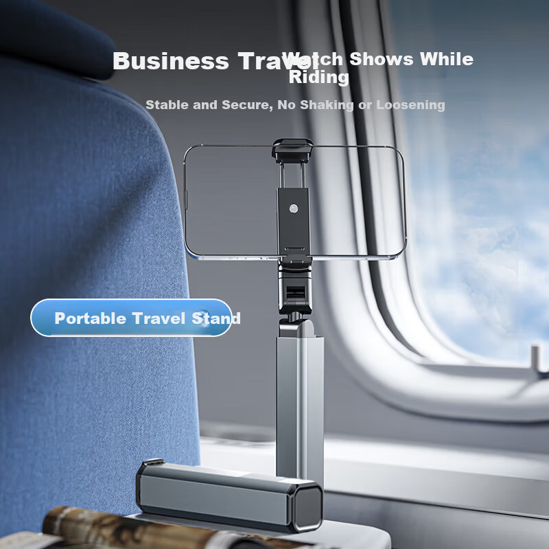 Leledi High-Speed Train Airplane Travel Car Phone Holder Portable 360-Degree Rotating Stand Frost Silver - Travel Stand