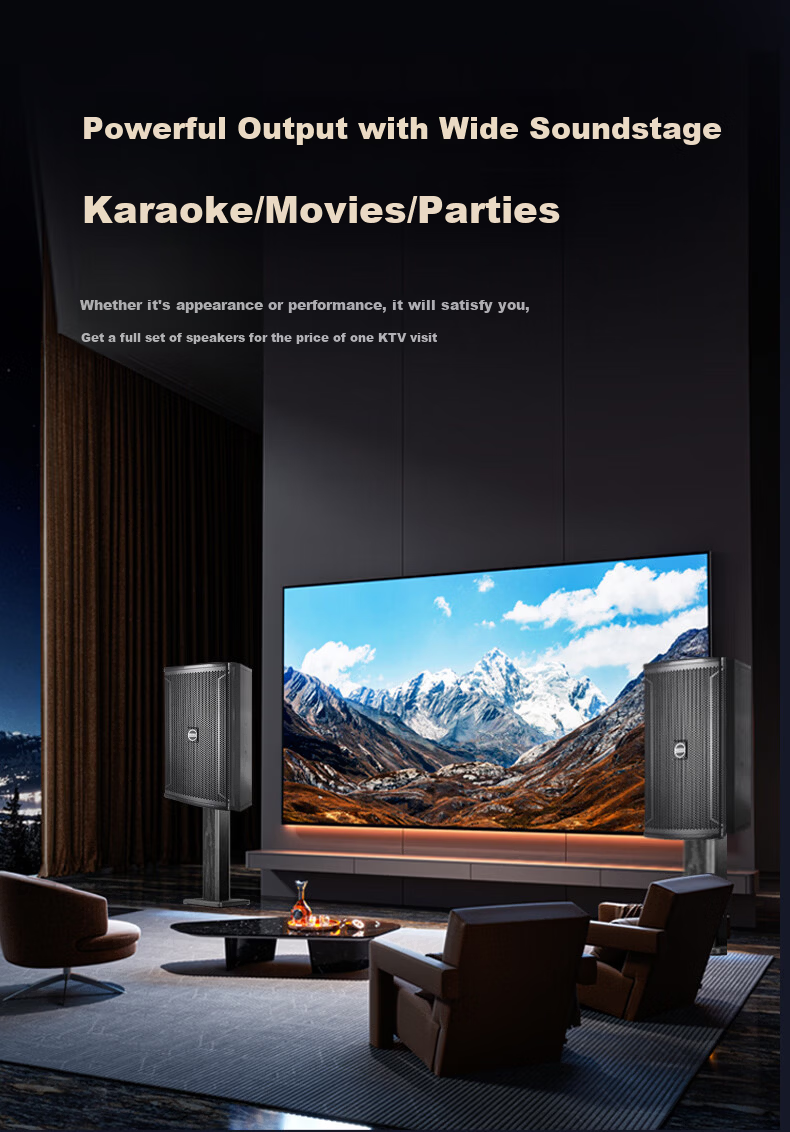 HYUNDAI Modern Home Theater KTV Passive Speaker 8-Inch Karaoke Home K-Singing Equipment Living Room Karaoke Speaker Card Speaker 8