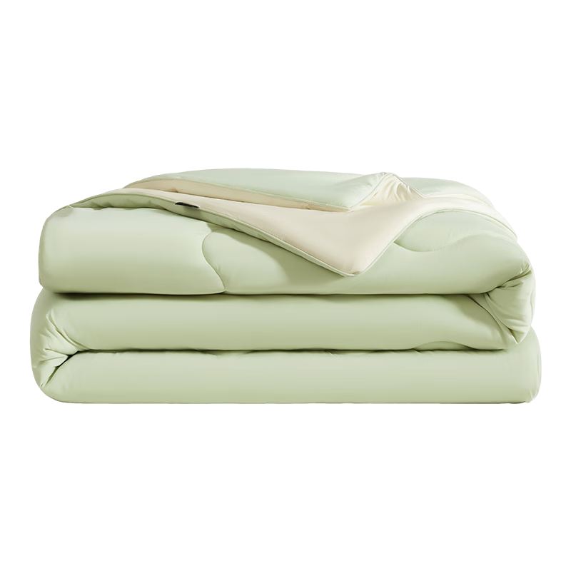 HLA 7A Antibacterial Double-Sided Cooling Summer Quilt Air Conditioning Quilt Summer Cooling Quilt Core Light Green + Cream White 180*220cm