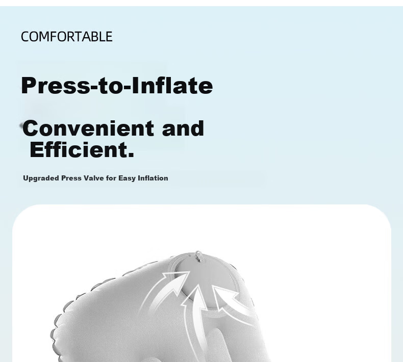 Etravel Inflatable Travel Lumbar Pillow Portable Press-to-Inflate Waist Support Cushion Green 6