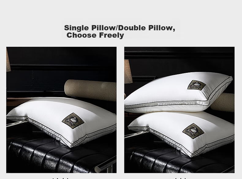 Mercury Home Textiles Pillow 95% White Goose Down Pillow Five-Star Hotel Down Pillow 120-Thread Count Class A Neck Support Cervical Pillow Single 14