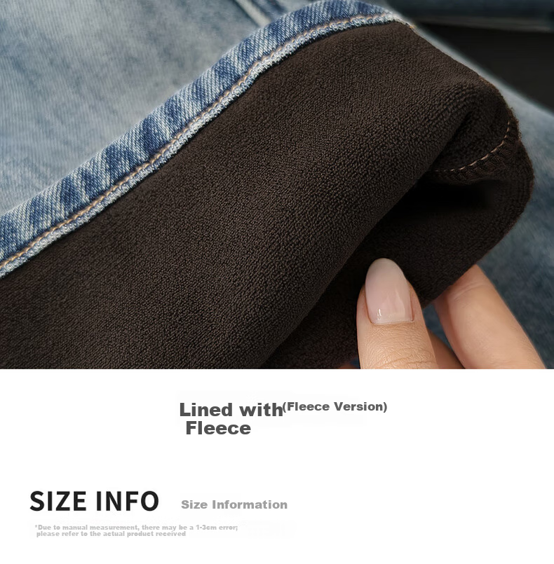 MEIYANG Jelly Denim Jeans Double Core Yarn Elastic Draped Vintage Wide-Leg Pants Blue Regular Fit L 12
