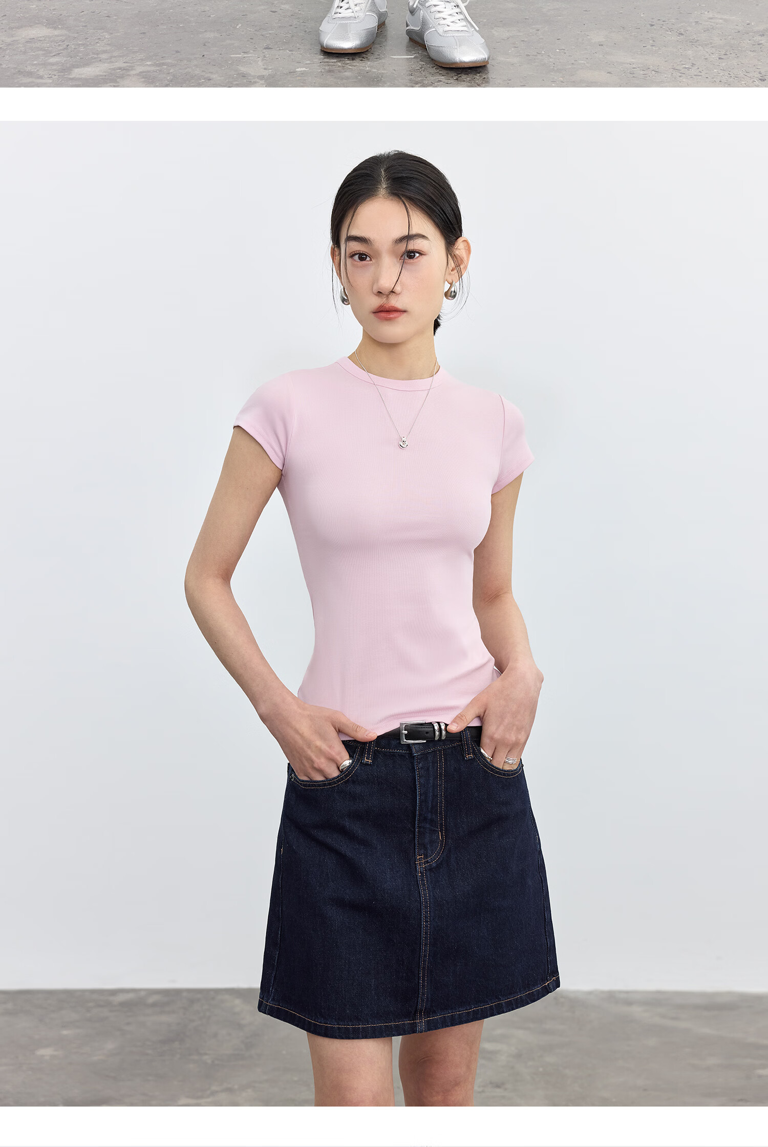 TINGE Dopamine T-Shirt Casual Slim Fit Crew Neck Sports Short Sleeve Women's Spring Summer Base Layer 2026 New XL Size 22