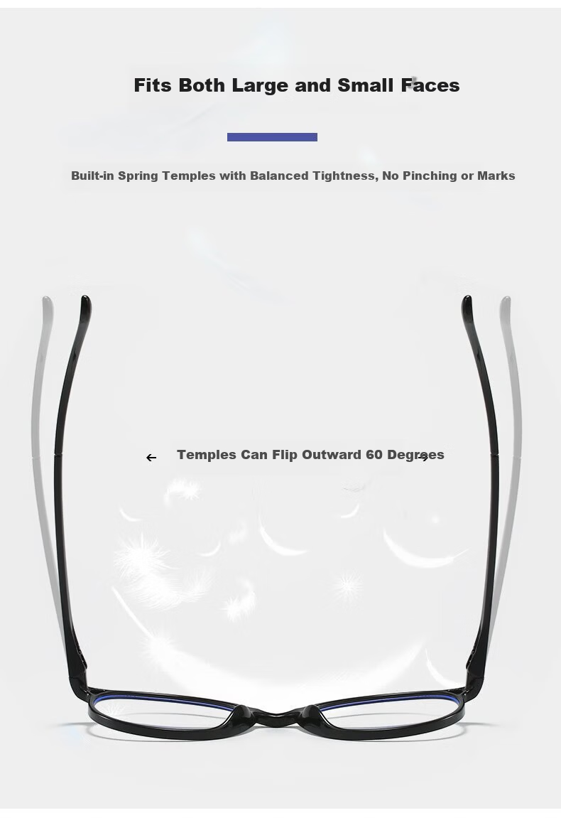 DRATRA HD Reading Glasses for Men Anti-Blue Light Lightweight Portable Round Frame Fashion Classic 4