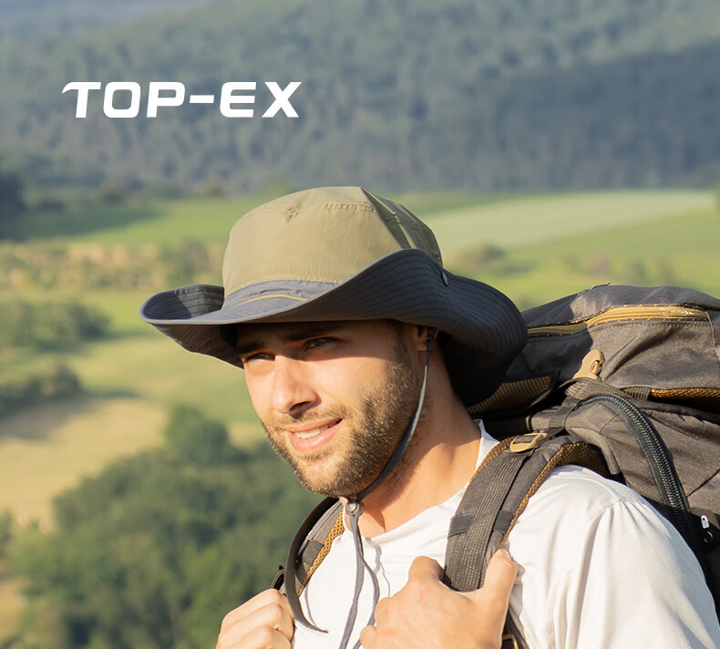 TOPEX Large Brim Bucket Hat for Men Water-Repellent Summer Outdoor Fishing Hat Breathable UV Protection Hiking Mountaineering Cap 1