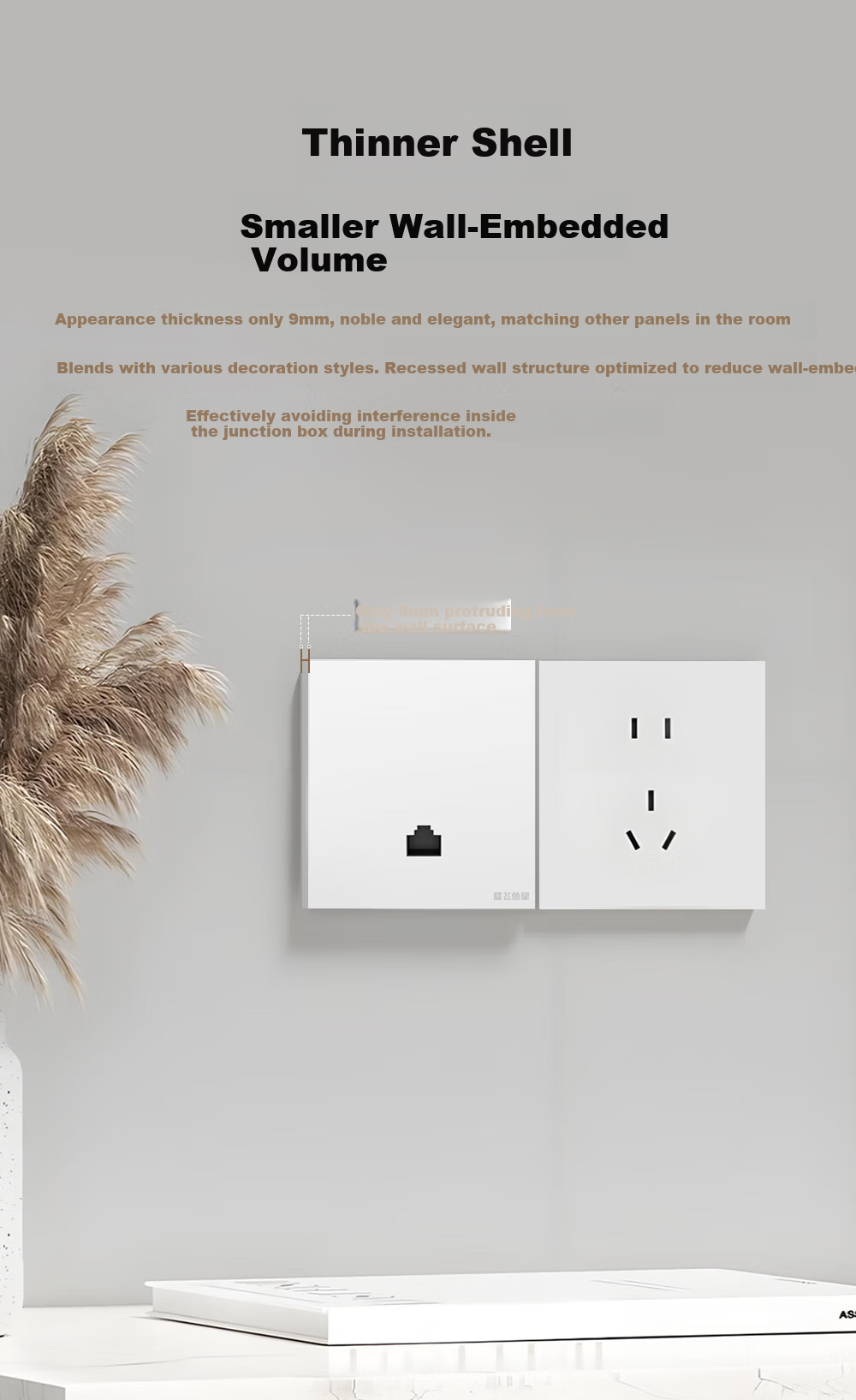 VOLANS AX1500 Gigabit Dual-Band WiFi6 AP Panel Whole-Home WiFi Home Commercial WiFi Socket Large Apartment Villa Hotel PoE Powered AC Management VP1502-W-AX 8
