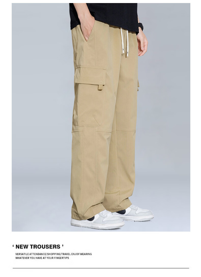 Warrior Men's Outdoor Windproof Waterproof Cargo Pants Straight Loose Casual Hiking Trousers 9