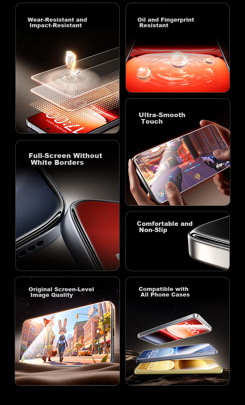 MOCOLL Ultrasonic Instant Unlock Tempered Glass Screen Protector for iQOO 15 Full Coverage HD Gaming Phone Screen Protector Smooth Dust-Free Explosion-Proof Drop-Resistant Anti-Fingerprint Film Tool 4