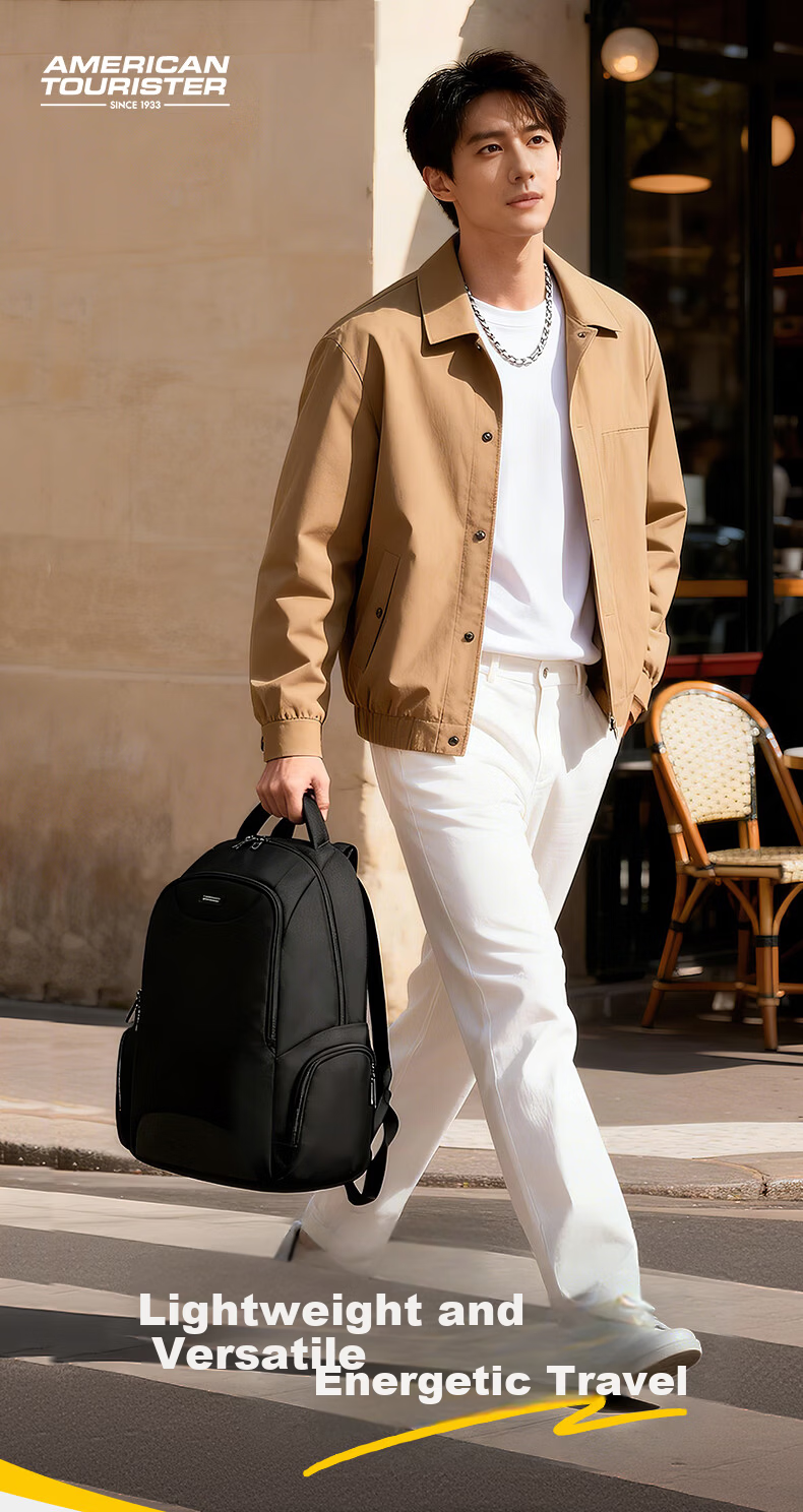 AMERICAN TOURISTER 26L Large Capacity Backpack Laptop Bag Men Commuter Business Travel Durable Water-Resistant Double Compartment Design 1