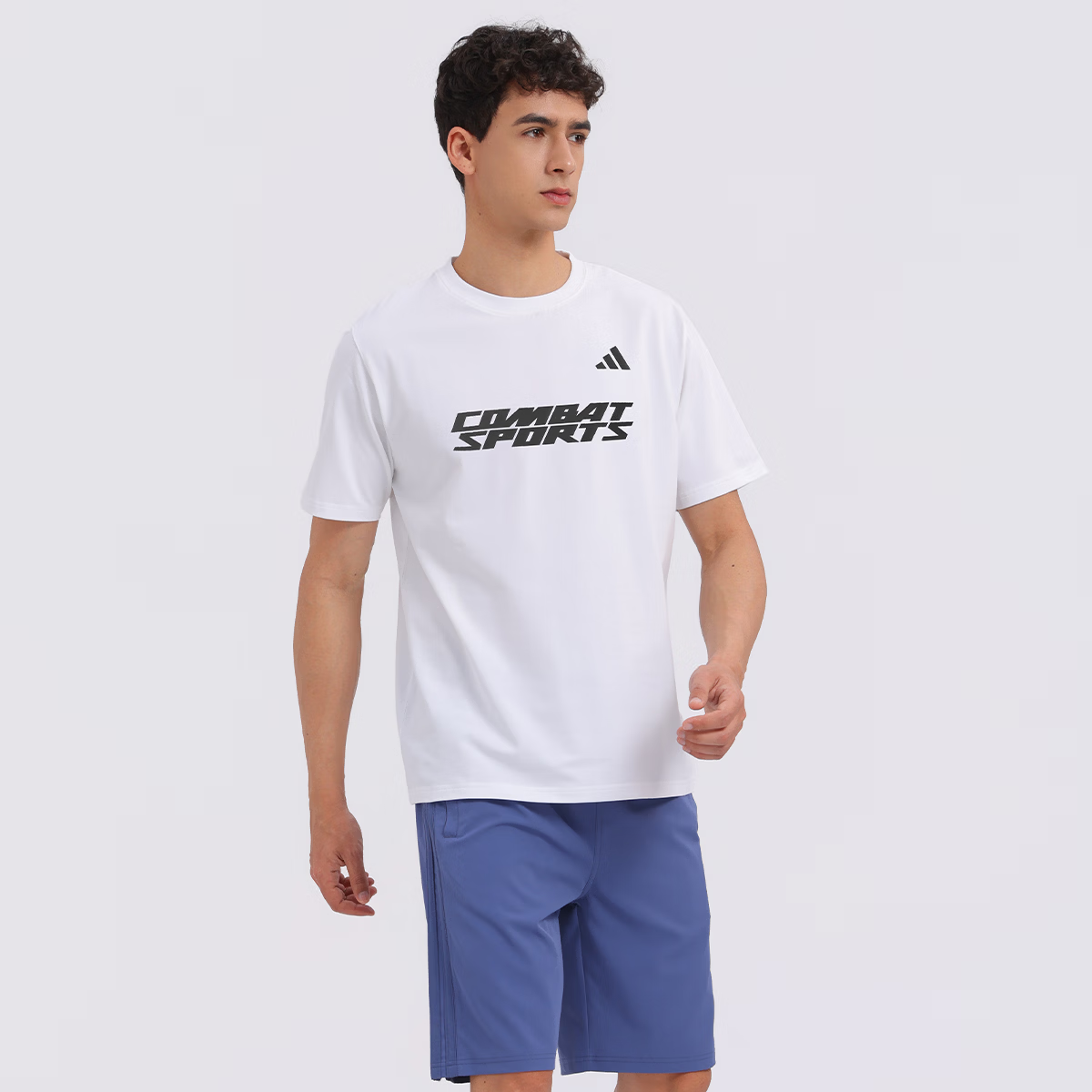 Adidas Men's Short Sleeve 2026 New Casual Sports Breathable Fashion Versatile Crew Neck T-Shirt White/Black L