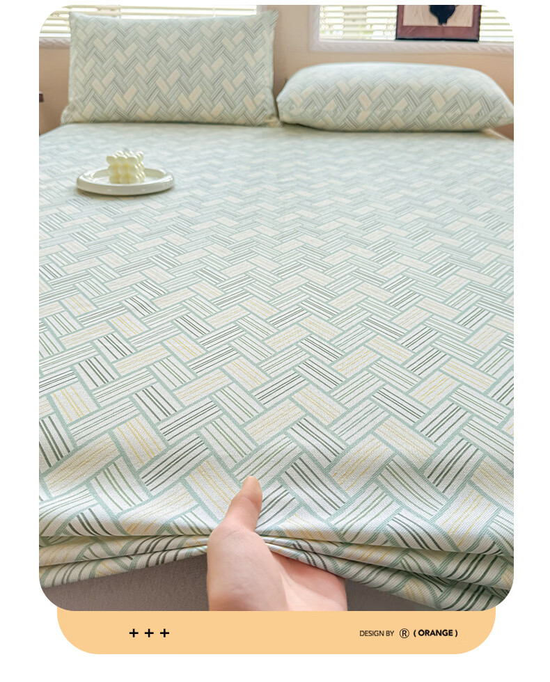 SOMERELLE Class A Mattress Cover Coarse Fabric Cooling Mat Thickened Cooling Mattress Protector Cover 180*200cm + Pair of Pillowcases 4