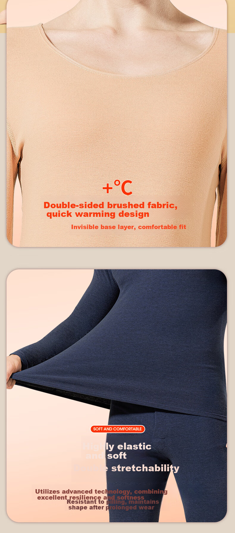 Me feeling Men's Thermal Underwear Set Plus Size Middle-aged and Elderly Fleece-lined Thickened Acrylic Heating Autumn Winter New Plush Base Shirt 5