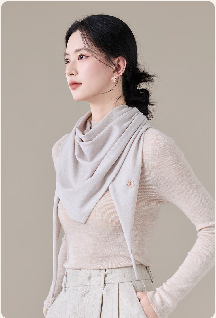 JIUMU Sheep Wool Lightweight Four-Season Shawl Women's Elegant Summer Air-Conditioned Office Warm Shawl 15