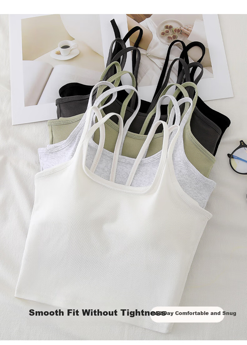 Langsha White Camisole Vest Women 2026 New Versatile Backless Slim Sleeveless Top 7