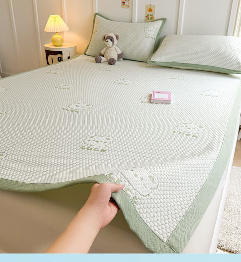 KING SHORE Class A Bean Cooling Mat Ice Silk Mat, Summer Soft Mat for Kindergarten Children, Single Mat 90*200cm [Washable] 4
