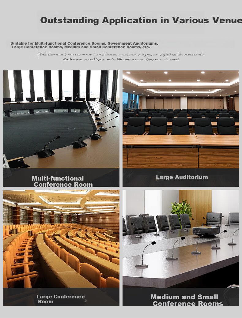SHILE Dual Wireless Conference Microphone Desktop Short Rod Square Tube Mic Podium Anti-Interference Auto Frequency Matching Anti-Howling SH-18 with Rod 4