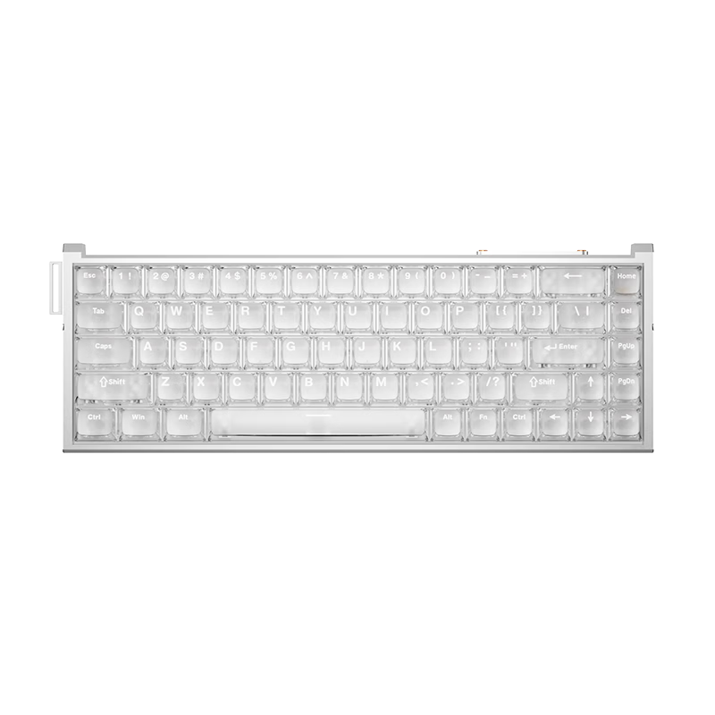 AUSDOM Z68pro All-Aluminum Magnetic Axis Mechanical Gaming Keyboard RT Esports Customizable Wired Hot-Swappable Aluminum 68-Key Silver