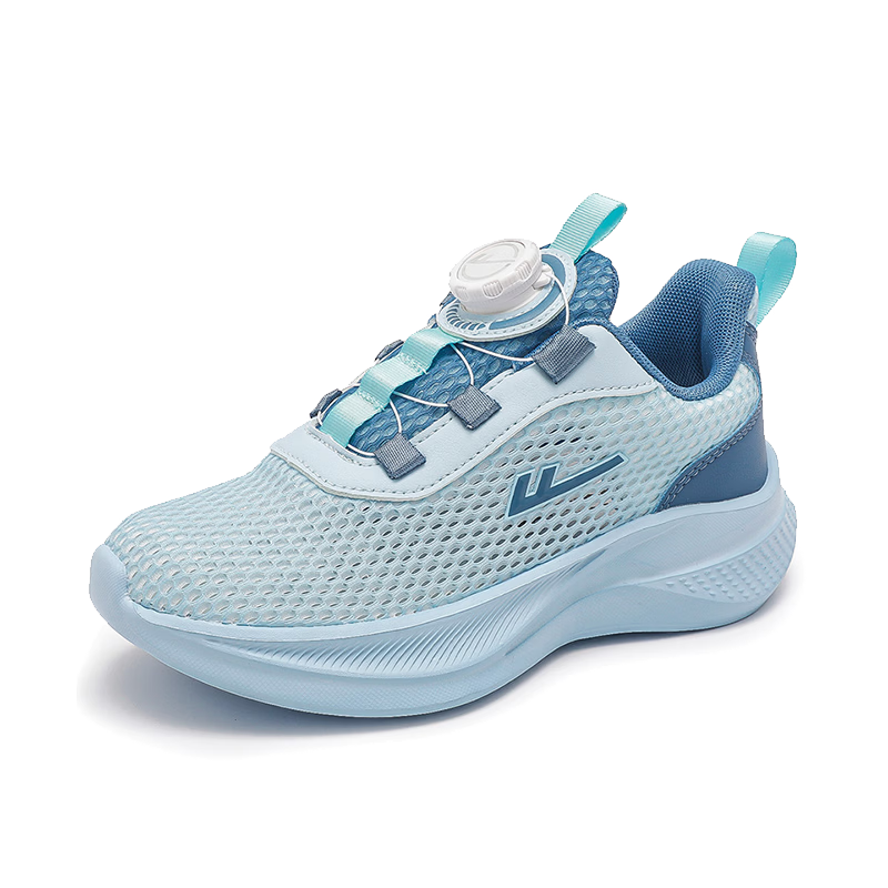 Warrior Boys' Single Mesh Shoes Summer Lightweight Breathable Running Shoes Children's Mesh Sports Shoes WZ-C648T Light Blue Size 33