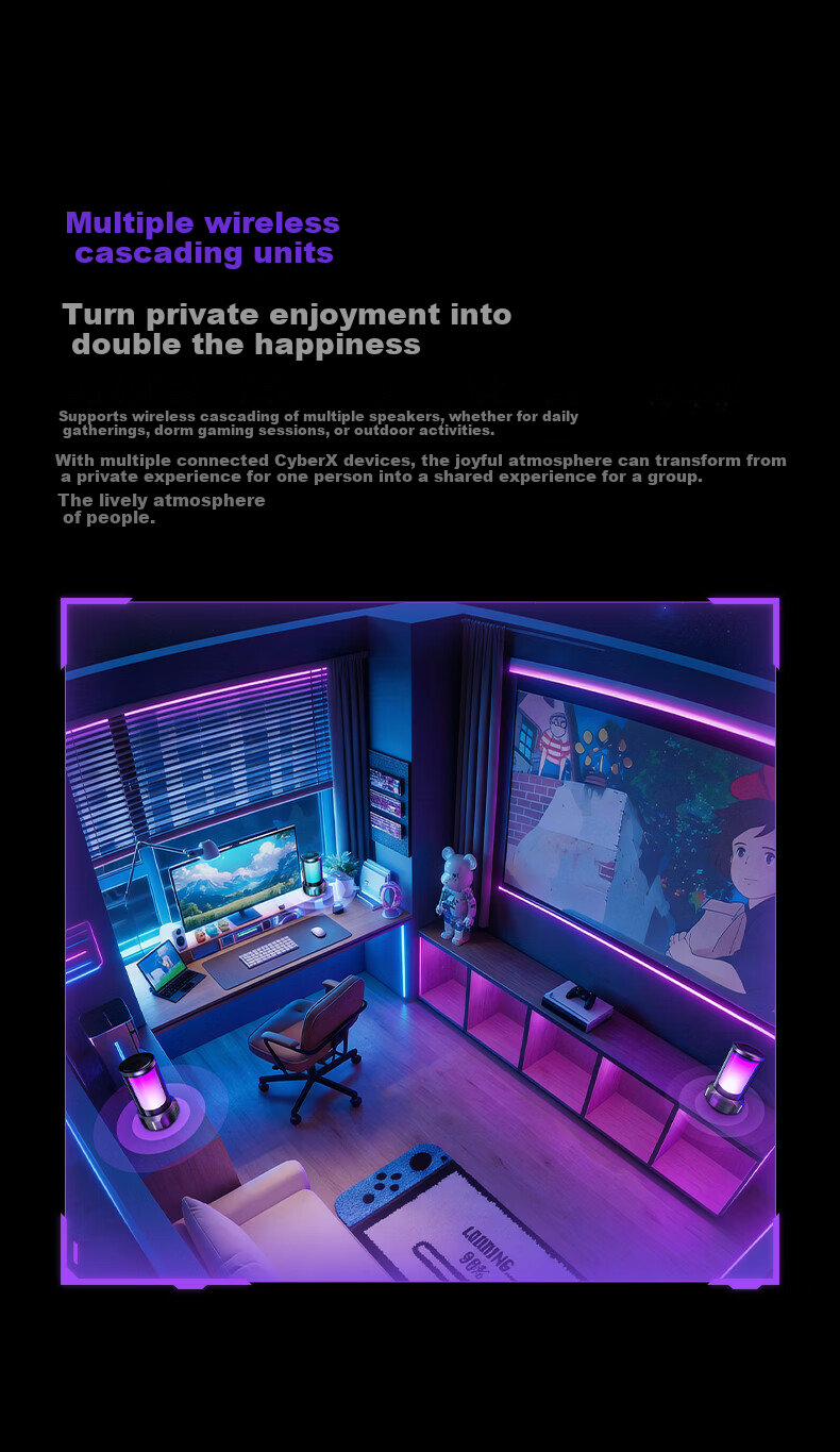 EDIFIER HECATE CyberX Gaming Desktop Speaker Bluetooth 6.0 Home PC Laptop Gift Box RGB Lighting Stardust White 14