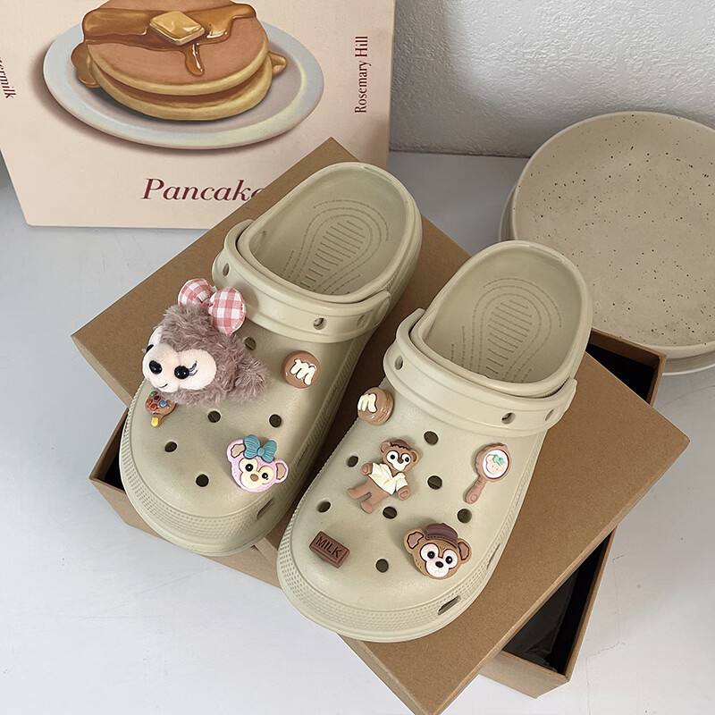 AILAIJIA Sherry Rose Platform Clog Beach Shoes Apricot 38