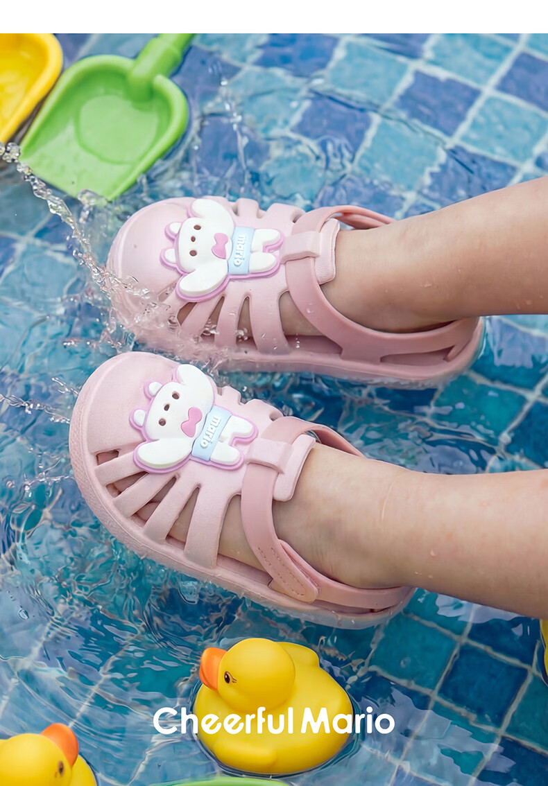 Cheerful Mario 2026 New Kids Open-Toe Sandals Girls Summer Breathable Baby Toddler Bath Shoes Boys 1-3 Years Beach Sandals 21