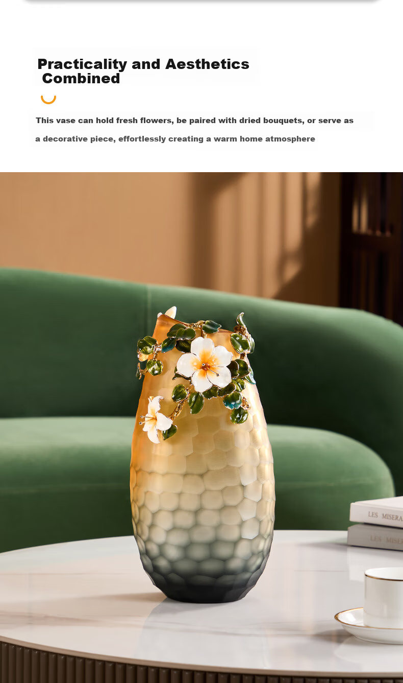 Norsman Luxury Vase Ornament for Living Room Entrance Floral Arrangement Housewarming Gift Valentine's Day 7