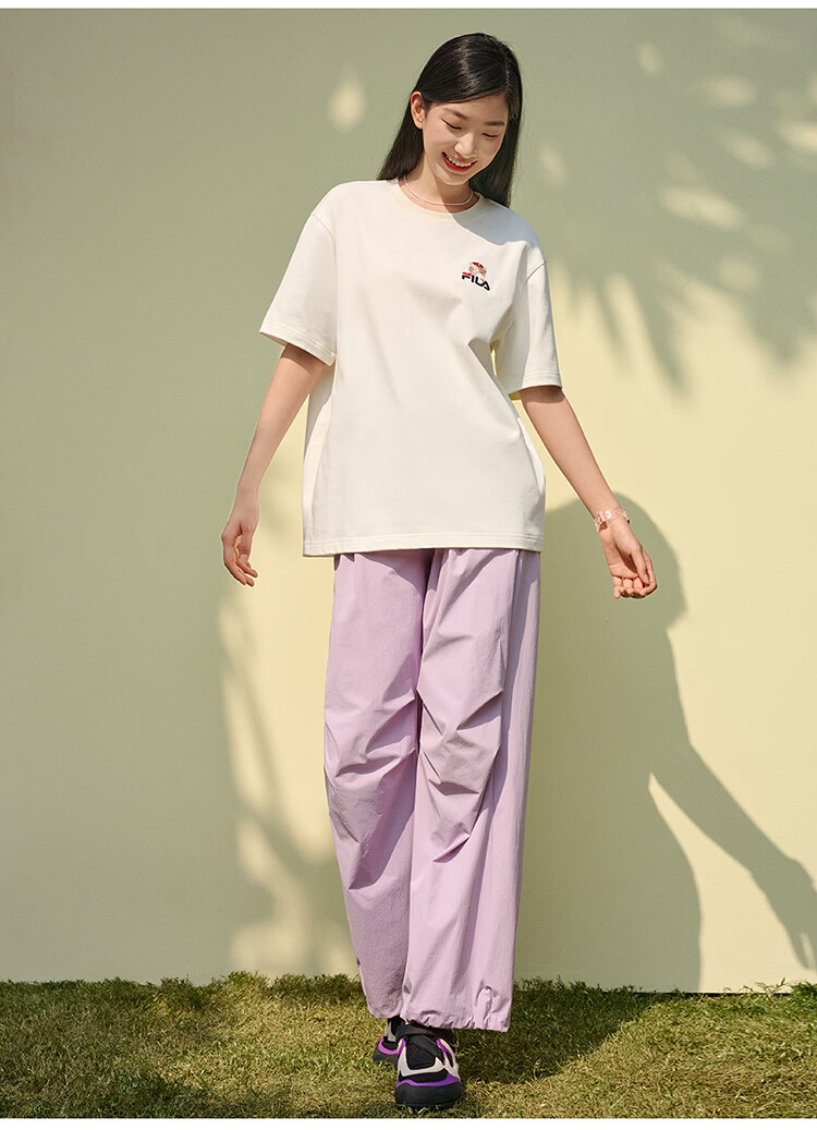 FILA Official Women's Woven Long Pants 2026 Summer New Moisture-Wicking Quick-Dry Sun-Protective Cargo Pants 10