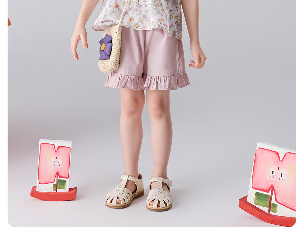 Betis Girls' Summer 2026 New Children's Ruffled Sleeveless Camisole and Shorts Set Baby Two-Piece Outfit 19