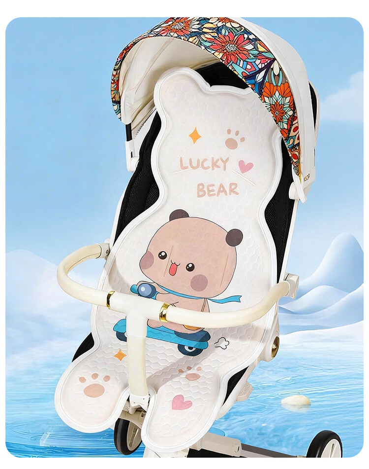 9i9 Baby Stroller Breathable Cooling Mat Universal Infant Ice Pad Child Safety Seat Cushion Summer - Bear 10