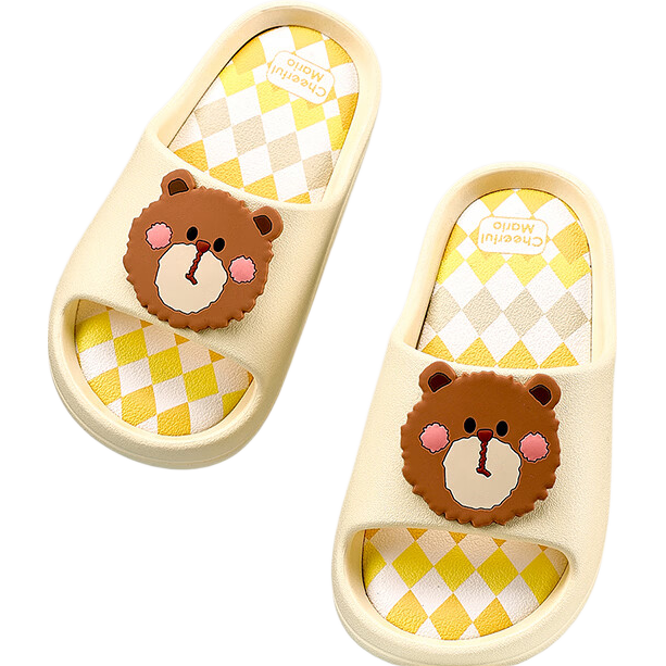 Cheerful Mario Cartoon Bear Kids Summer Indoor Outdoor Slippers Cute Bath Non-Odor Children's Sandals