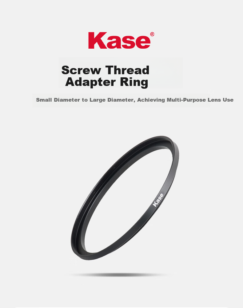 Kase Filter Adapter Ring 58mm to 62mm Lens Filter Converter for Canon Nikon Sony Fujifilm Small to Large Diameter Lens Adapter Ring 2