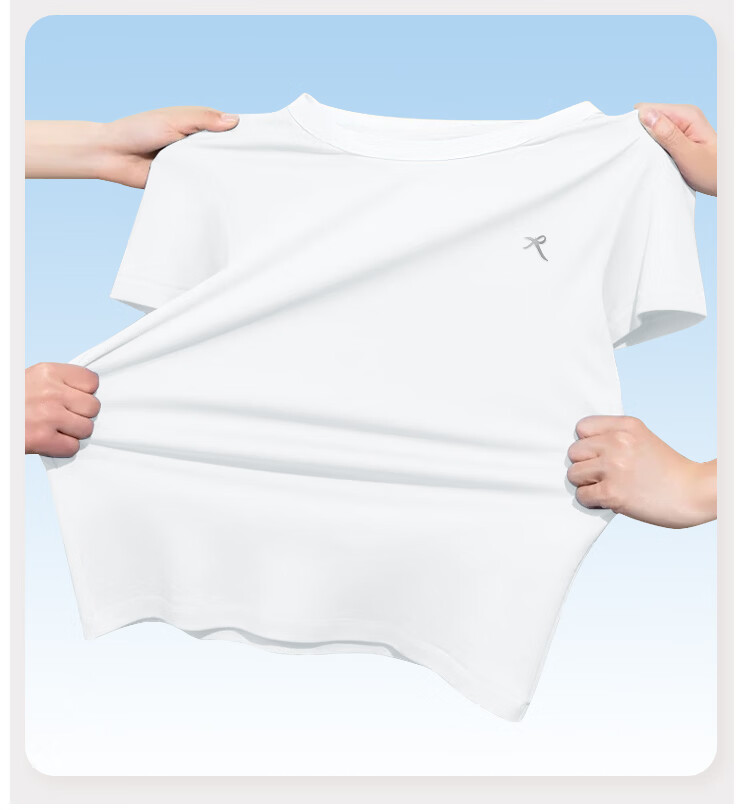 Langsha Cool Feeling Short Sleeve T-Shirt Men 26 Summer White Crew Neck Basic Solid Color Unisex Tee 8