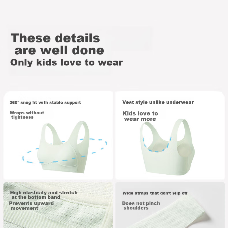 COCO SMART Girls' Developmental Underwear Teen Bra for Ages 12-16 Youth Sports Tank Top for Middle and High School Students 22