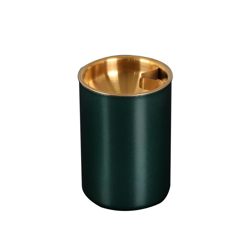 Gongxun Stainless Steel Anti-Flame Ashtray, High-Rim Windproof Funnel, Creative Car Office Decoration Ornament, Dark Gree