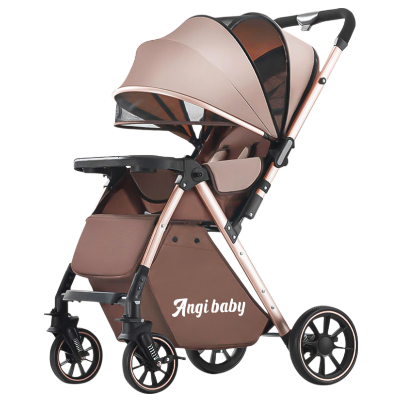 ANGI BABY High-View Reversible Baby Stroller, Lightweight Foldable, Multi-Position Seat and Recline, Perfect for Walking with Baby
