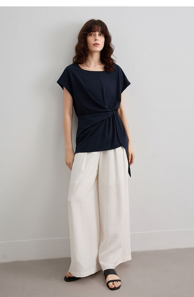 Demana [with Linen Lyocell] Summer Simple Commuter Draped Wide-Leg Pants Loose Slim Fit Versatile Women's Casual Trousers 21