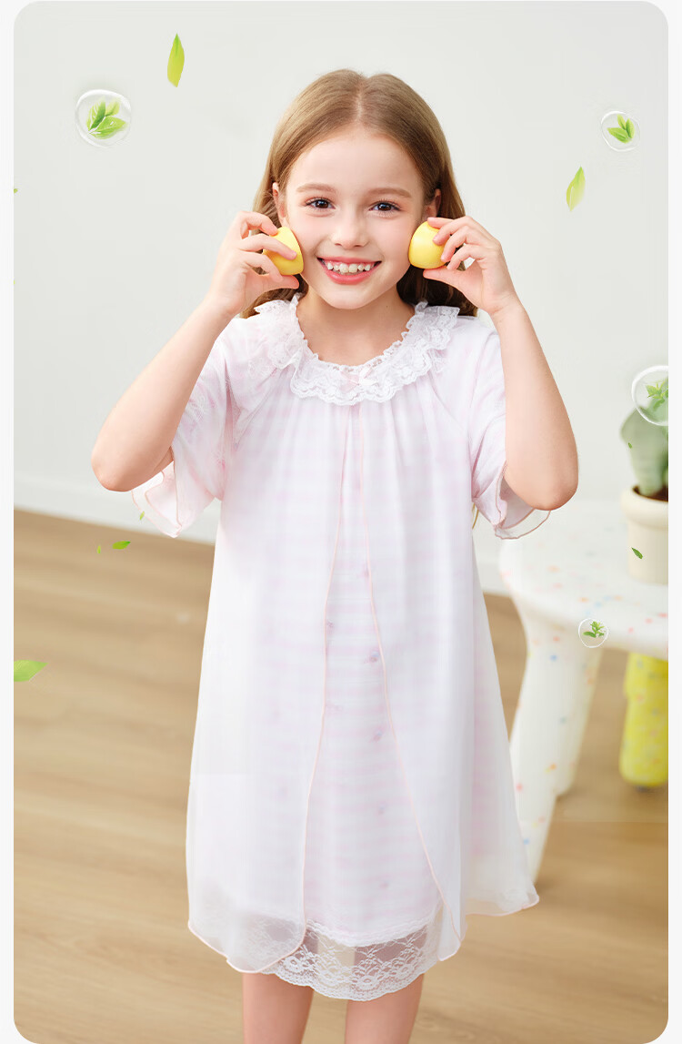 YEEHOO [Pure Cotton] Girls' Fairy Tale Style Nightgown, Home Wear, Children's Sleepwear 6