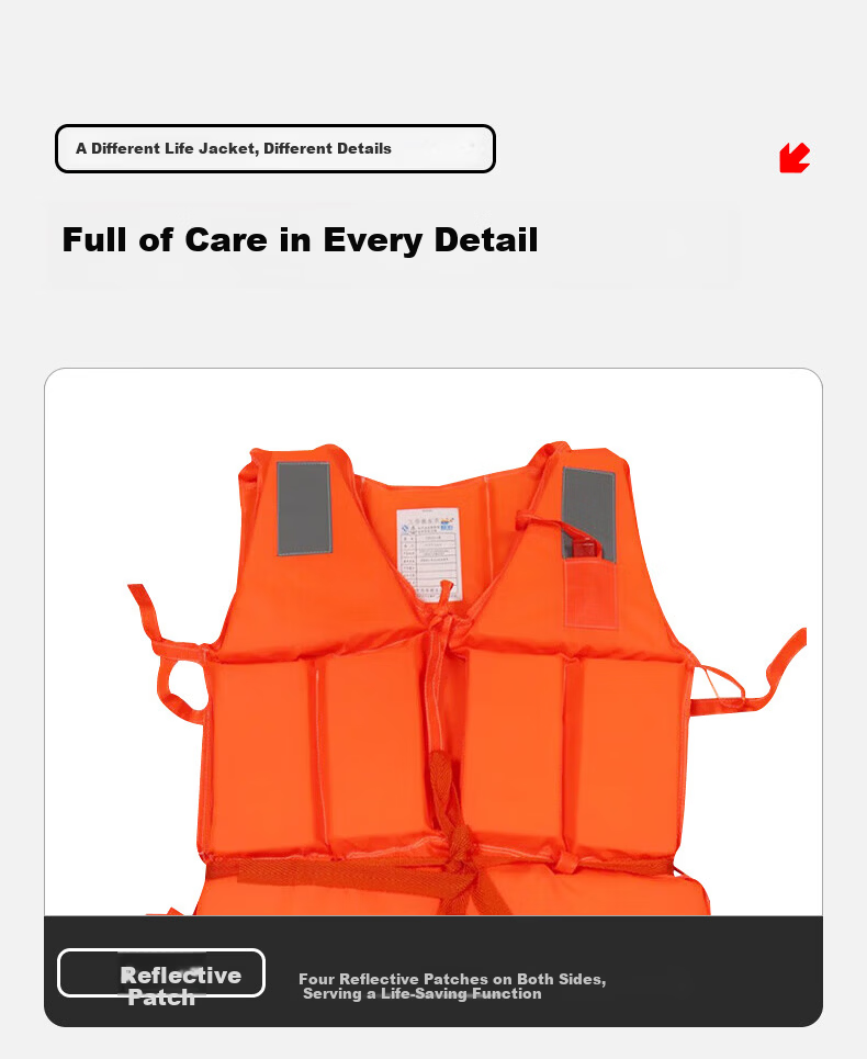 40,000 Kilometers Adult Life Jacket High Buoyancy Emergency Flood Vest with Reflective Strips Outdoor Boat Vest Snorkeling Survival Whistle 7