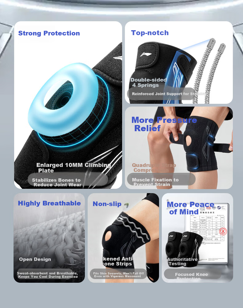 LI-NING Knee Brace for Meniscus Injury, Sports Joint Synovitis, Effusion, Patellar Ligament Support, Unisex Running and Basketball Protective Gear 9