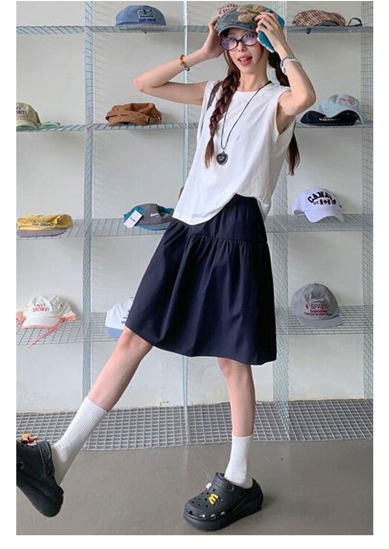 Langsha Japanese Style Women's Summer 2026 New High Waist Slim A-Line Mini Skirt Five-Point Shorts College Style 14