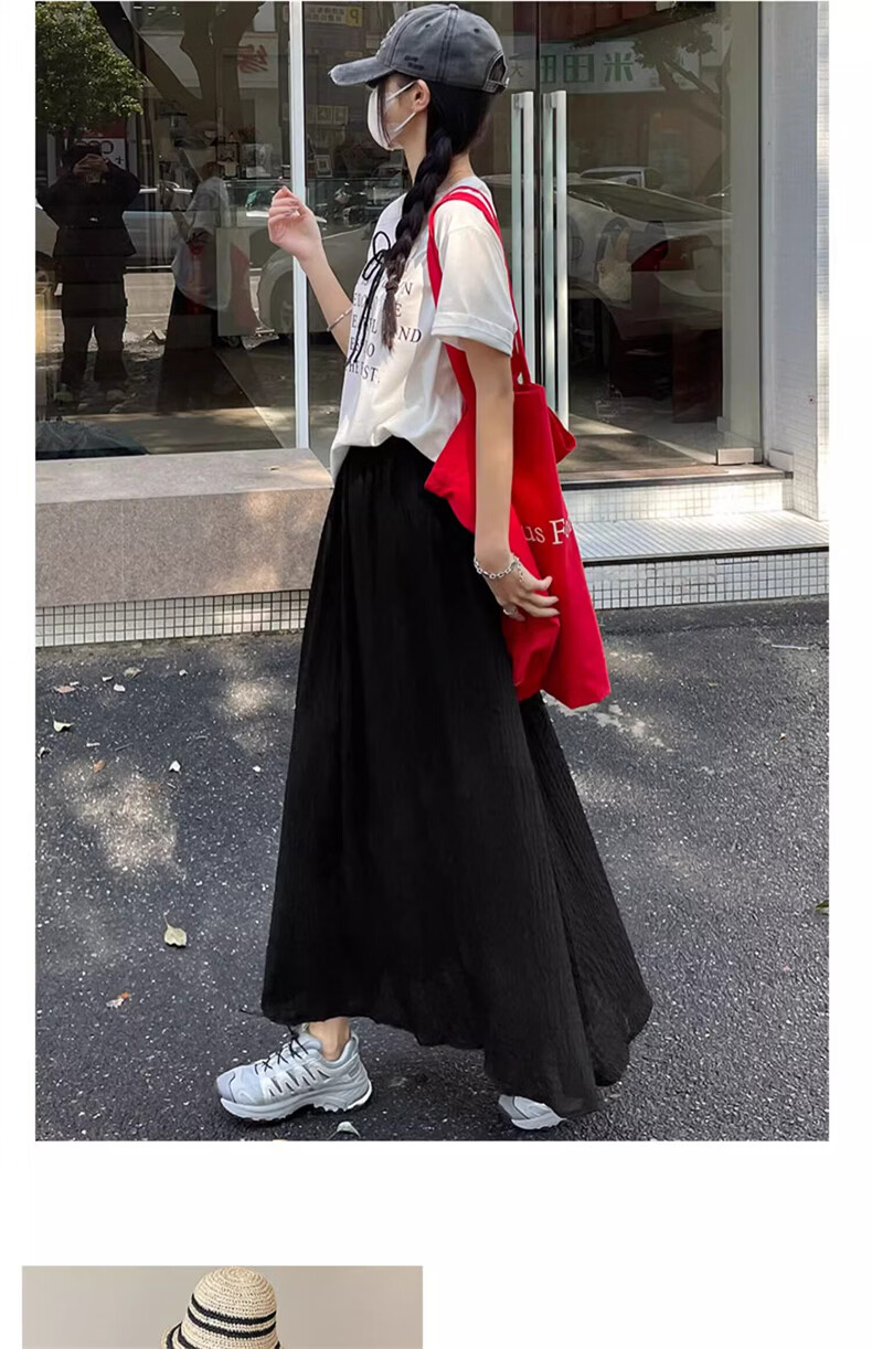 Langsha Green High-Waist A-Line Flared Midi Skirt for Women Summer 2026 New Slim Fairy Tulle Skirt 23