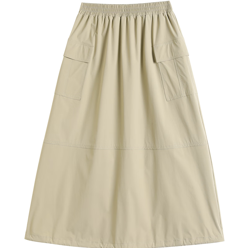 Demana Antibacterial Anti-Mite Summer Ice Algae Mud Outdoor Workwear Style Elastic Waist Drawstring Slimming High-End Women's Skirt