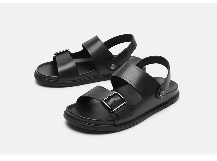 Goldlion Summer New Men's Casual Beach Shoes, Two-Way Wear Trendy Outdoor Sandals G542620032CCF, Brown, Size 38 11